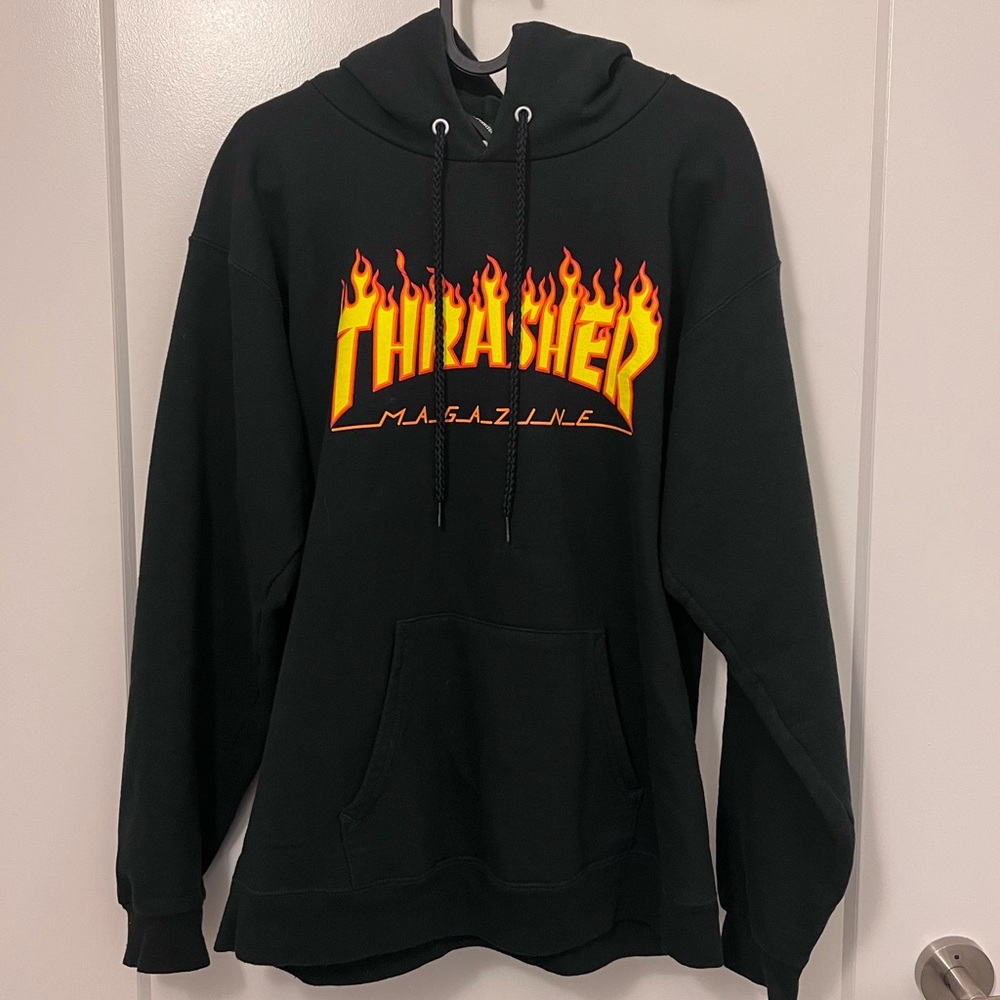 Thrasher Flame Logo Black Hoodie